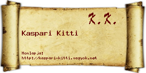 Kaspari Kitti névjegykártya